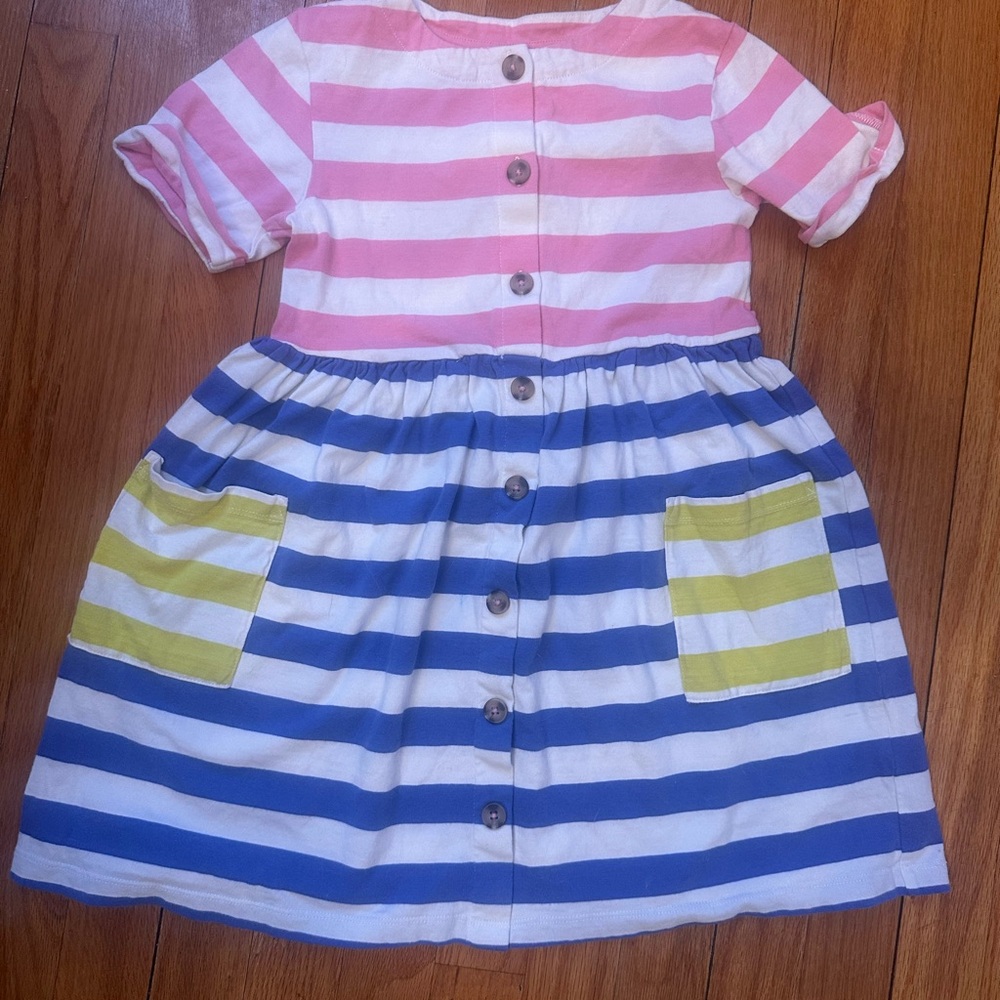 Striped Pink and Blue Kids Dress